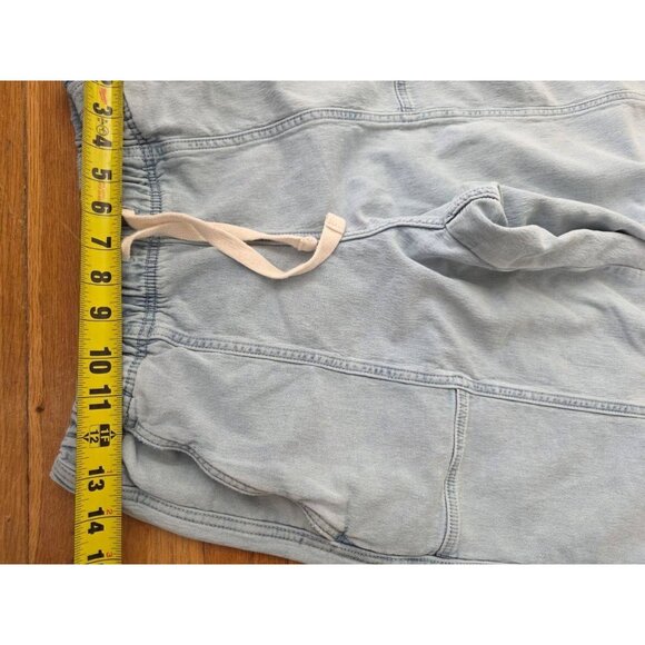 Aerie Me-Day Tie Waist Pant Y2K pull on jeans wide leg Light Blue Small A001483 - Picture 5 of 8